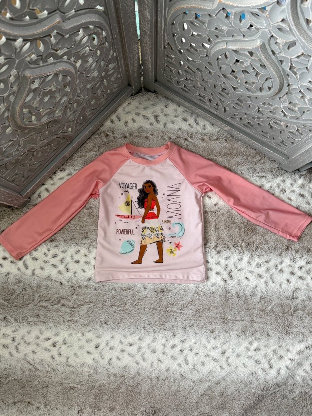 Disney Moana long sleeve rashguard girls 4T tropical beach summer vacation